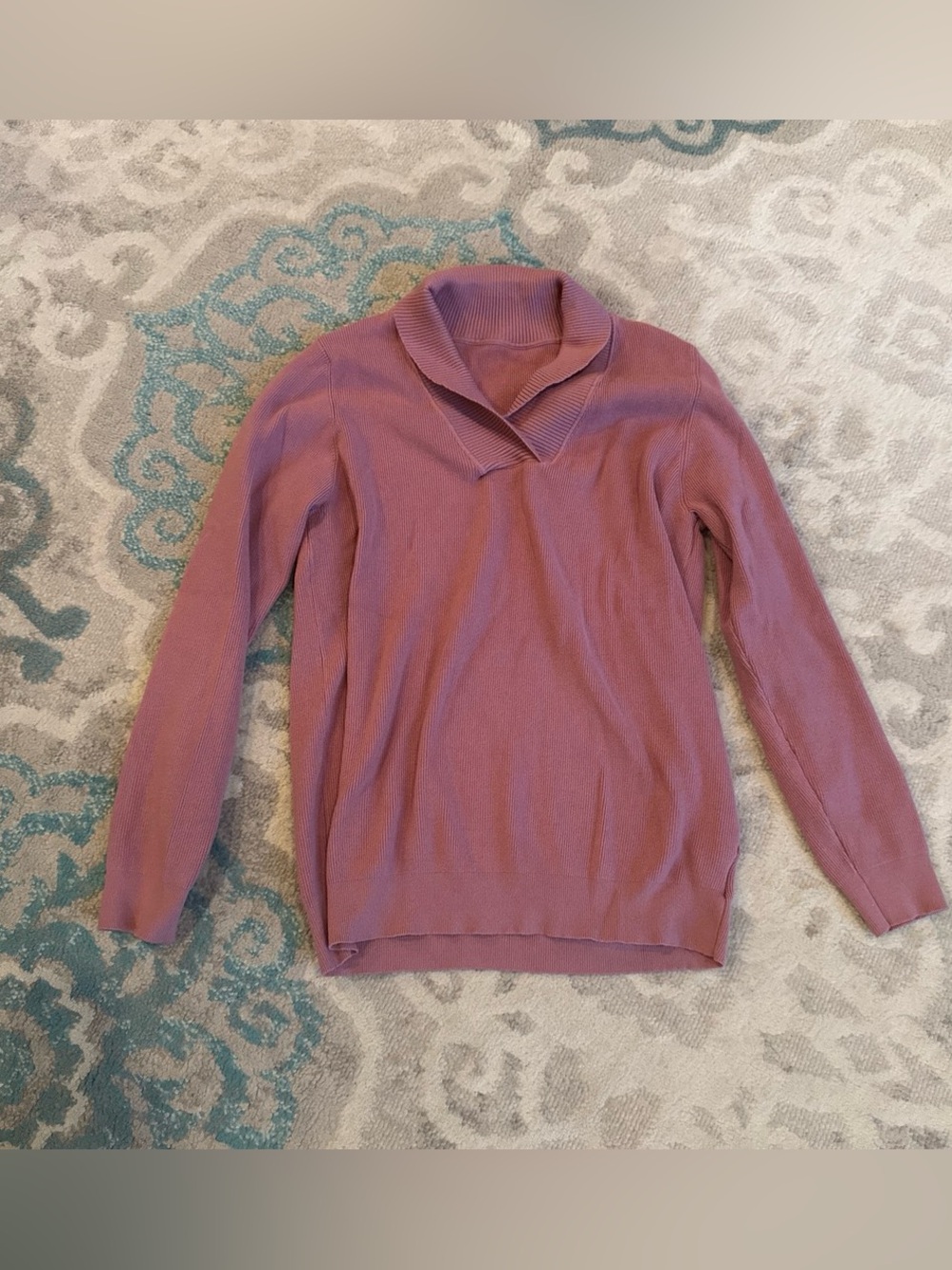 Women's Shawl Collar Sweater - Dusty Rose